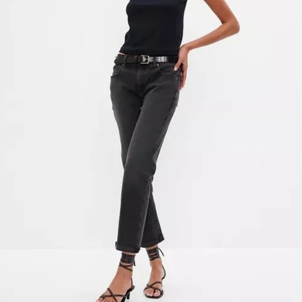 Gap midrise girlfriend jeans black 4